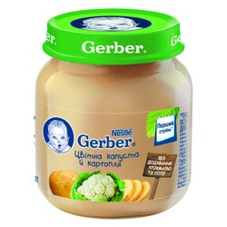 Gerber. Пюре "Цветная капуста и картофель", 6+ м 130 гр. (078761)