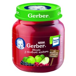 Пюре Gerber  "Яблуко з лісовими ягодами", 6+ м 130 гр. (514913)