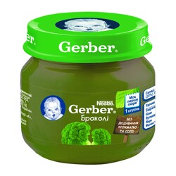 Gerber. Пюре "Брокколи", 6+ м 80 гр. (5900452078433)