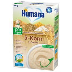 Humana. Каша безмолочна органічна цельнозерновая 5 злаків(775627))