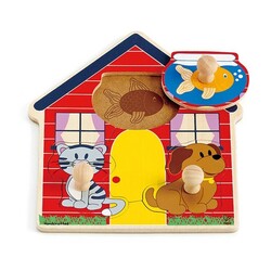 Hape. Набор пазлов "Домашние животные-мини" (E1304)