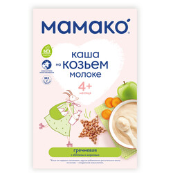 Мамако. Каша гречневая молочная на козьем молоке "Яблоко с морковью", 5 мес+, 200 г (4607088795826)