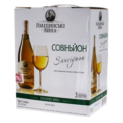 Вино Голицын Совиньон белое сухое bag-in-box 3л. (4820179620474)
