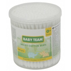 Baby Team. Ватні палички 180 шт., 0мес(0101)