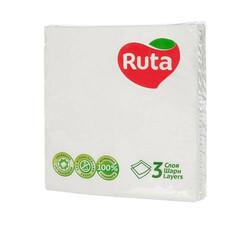 Ruta. Серветки білі 33*33см 100 шт/уп   (4820023741478)