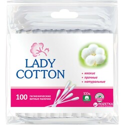 Lady Cotton. Ватні палички Lady Cotton Ватні палички  100 шт(4820048487351)