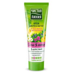 Чистая Линия. Крем для рук и ногтей Фитотерапия Сила 5 трав 75мл  (8714100704981)