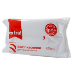 Extra!. Серветки вологі Алое дитячі  60шт/уп   (4824034020119)