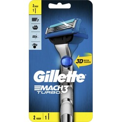 Gillette. БритваMach3 Turbo 3D c 2 cменными кассетами (7702018529209)