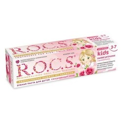 ROCS. Дитяча зубна паста Kids Sweet Princess з ароматом троянди, 3-7лет, 45г(473037)