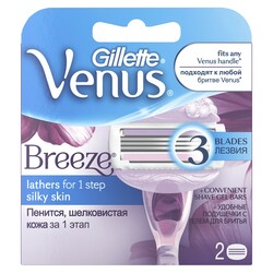 Gillette. Змінні картріджи для гоління Venus Breeze c смужкою(886432) гелю