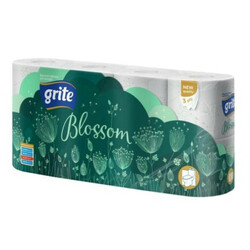 Grite. Бумага туалетная Blossom 3 слойная    8шт/уп (4770023348675)