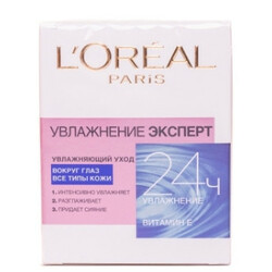 L'Oreal. Крем Зволоження Експерт догляд за шкірою навколо очей 15мл(3600523180639)