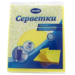 Премия. Салфетка для уборки  вискоза   5шт/уп ( 4824034017935)