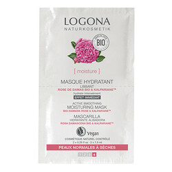 Logona. БИО-Маска для особи Троянда, що зволожує для сухої і чутливої шкіри, і Алое, 2х7.5 мл (401764
