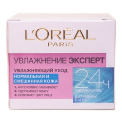 L'Oreal. Крем Зволоження Експерт нормальної і комбінованої шкіри денної 50мл(3600523180677)