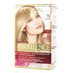 L'Oreal. Фарба для волосся  Excellence тон 9.1 1шт(3600520222370)