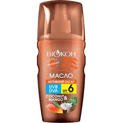 Биокон. Масло Активний загар Биокон Кокос и манго SPF-6 160 мл (4820160039735)
