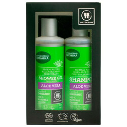 Urtekram. Набор Органический шампунь 250 мл и Гель для душа 250 мл серии Aloe Vera (5765228840047)