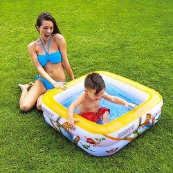 Intex Басейн квадратний, дитячий, Planes, м'яке надувне дно, в кор-ке(57102)