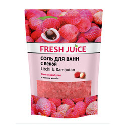 Fresh juice.Сіль для ванн Fresh Juice Litchi & Rambutan 500 г(4823015937606)