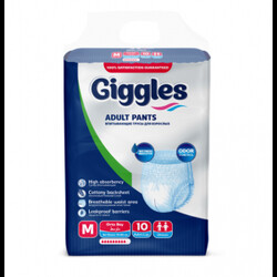 Giggles. Підгузки-трусики для дорослих М (70-120 см) 10 шт (8680131202195)