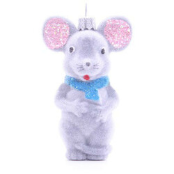 Прикраса ялинкова Фігурка Миша оксамит малий 8см(4825003013538)