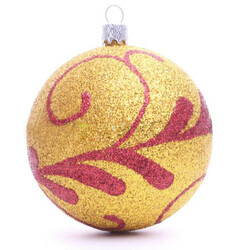 Прикраса ялинкова Шар Розпис по блиску 8см(4825003012937)