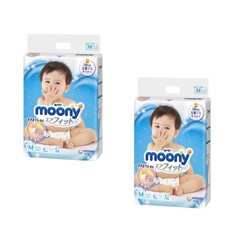 Moony. Підгузники Moony M(6-11 кг), 2х64 шт, 128 шт. (2(4903111244621/2)