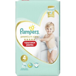 .Pampers. Подгузники-Трусики Pampers Premium Care Размер 4 (Maxi) 9-15кг, 58 шт (759993
