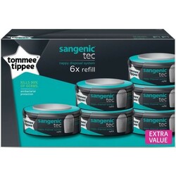 Tommee Tippee. Сменная касета для накопителя подгузников Sangenic Tec, 6шт (82537502)