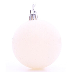 Прикраса ялинкова Шар білий пластик 6см(0260004148553)