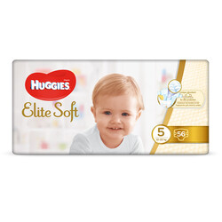 Huggies. Подгузники Huggies Elite Soft 5 (12-22 кг) MEGA PACK, 56 шт. (5029053545318)