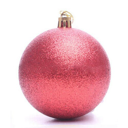 Украшение елочное Шар красный пластик 8см (0260004148638)