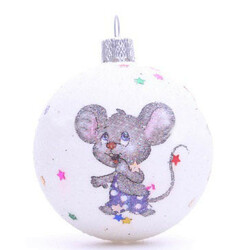 Прикраса ялинкова Куля иней символ року пласт(4825003012159)