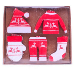 Набор украш елочное Одежда новогод орнамент 5шт Y*-1 (0250011130078)