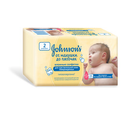 Johnson's boby. Вологі серветки Johnson's boby "Від верхівки до п'ят", 2х56 шт.(2694982)