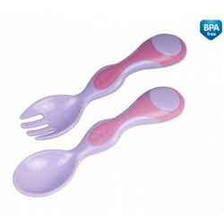 Canpol. Набор пластиковый (ложечка и вилка), 12мес+ (56-581)