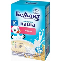 Беллакт. Каша  молочна Беллакт "Рисова" 6 мес+ 200 г(4810263030180)