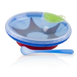 Nuby. Тарілка з підігріванням і з ложкою, 6мес(5342)