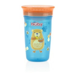 Nuby. Чашка-непроливайка 360 ° с крышкой, 300мл, 6мес+ (10411)