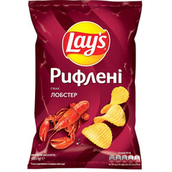 Lay's.Чипсы  рифленые со вкусом лобстера, 133 г (5900259089519)