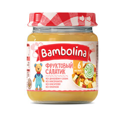 Bambolina. Пюре фруктовий салат, 100 г, 6 м (001854)