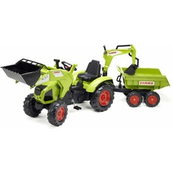 Falk. Детский трактор на педалях с прицепом CLAAS AXOS (цвет - зеленый) (1010W)