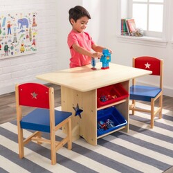 KidKraft. Дитячий стіл з ящиками і двома стільцями Star Table & Chair Set (26912)