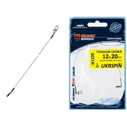 UKRSPIN . Поводок Orange Spinning титан с вертлюгом 18см 6кг(12lb)/0.25мм (1590.02.62)