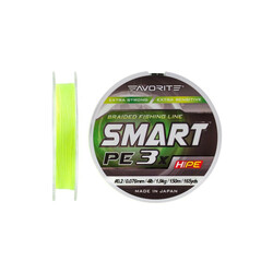 Favorite. Шнур Smart PE 3x 150м(fl.yellow)  №0.2/0.076 mm 4lb/1.9 kg(1693.10.51)