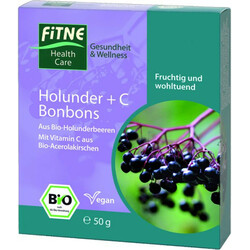 Fitne.  Органічні льодяники Вітамін С і Бузина, 20шт(4017645051058)