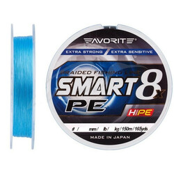 Favorite. Шнур Smart PE 8x 150м(sky blue) 1.5/0.202mm 17lb/11.4kg(1693.10.75)