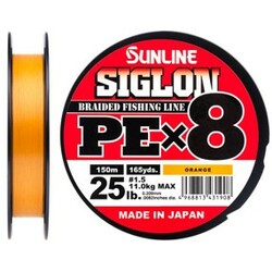 Sunline . Шнур Siglon PE х8 150m (оранж.) №1.5/0.209 mm 25lb/11.0 kg(1658.09.91)